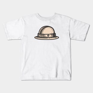 Line art of a Bowler hat Kids T-Shirt